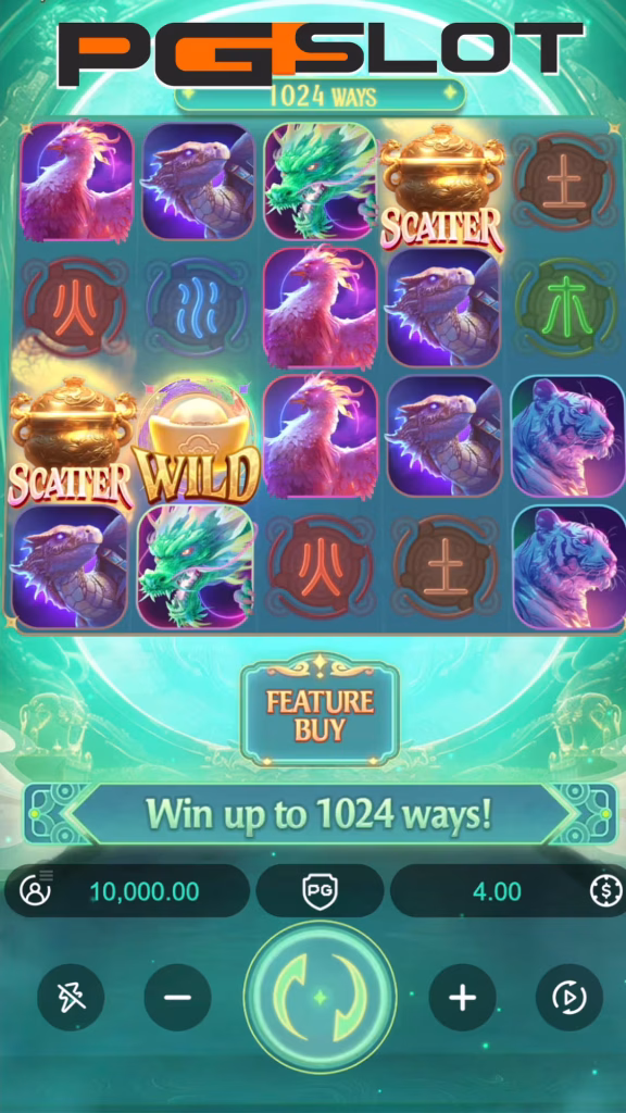 รีวิวเกมสล็อต Mythical Guardians ผู้พิทักษ์ในตำนาน 5 ธาตุ 4 Mythical Guardians-pgslot