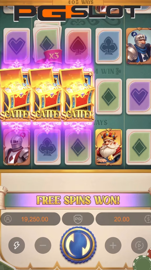ฟีเจอร์พิเศษ Poker Kingdom Win สล็อตตัวคูณสะสม รางวัล 5000x 3 Poker Kingdom Win-scatter