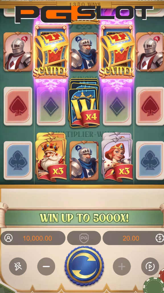 ฟีเจอร์พิเศษ Poker Kingdom Win สล็อตตัวคูณสะสม รางวัล 5000x 4 Poker Kingdom Win-wild